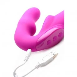 Xr LLC Strap U Evoke Rechargeable Vibrating Silicone Strapless Strap On