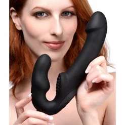 Xr LLC Strap U Evoke Rechargeable Vibrating Silicone Strapless Strap On
