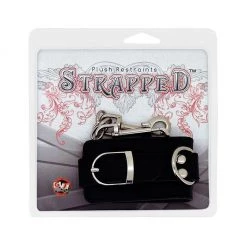 Golden Triangle Bondage Strapped Plush Leather Cuffs