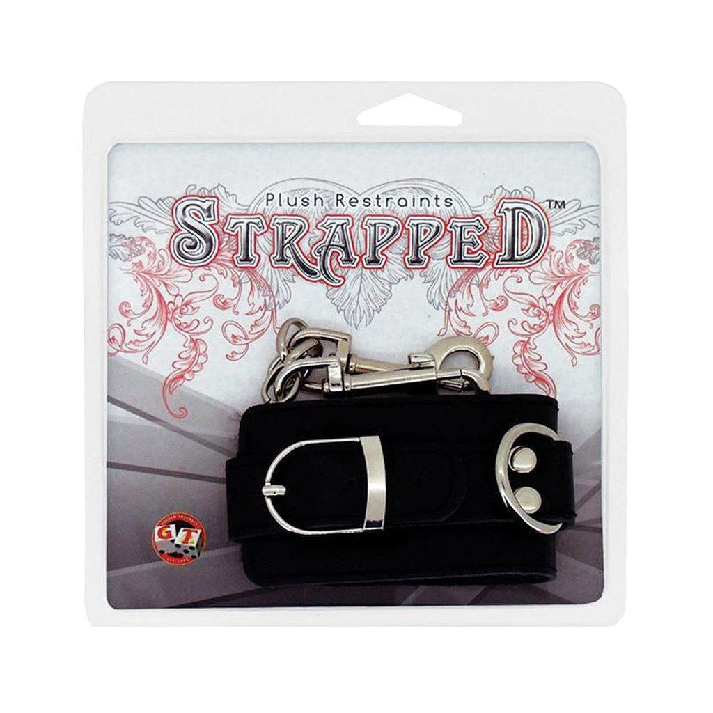 Golden Triangle Bondage Strapped Plush Leather Cuffs 4 Golden Triangle Bondage Strapped Plush Leather Cuffs