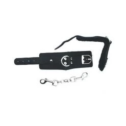 Golden Triangle Bondage Strapped Plush Leather Cuffs