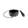 Sultra Leather Bondage Sultra Lambskin Studded Leather Collar With Chain