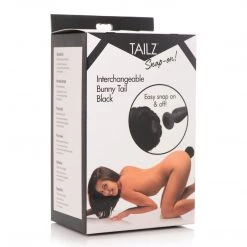 Xr LLC Tailz Snap On Interchangeable Bunny Tail - Black Anal Sex Toys