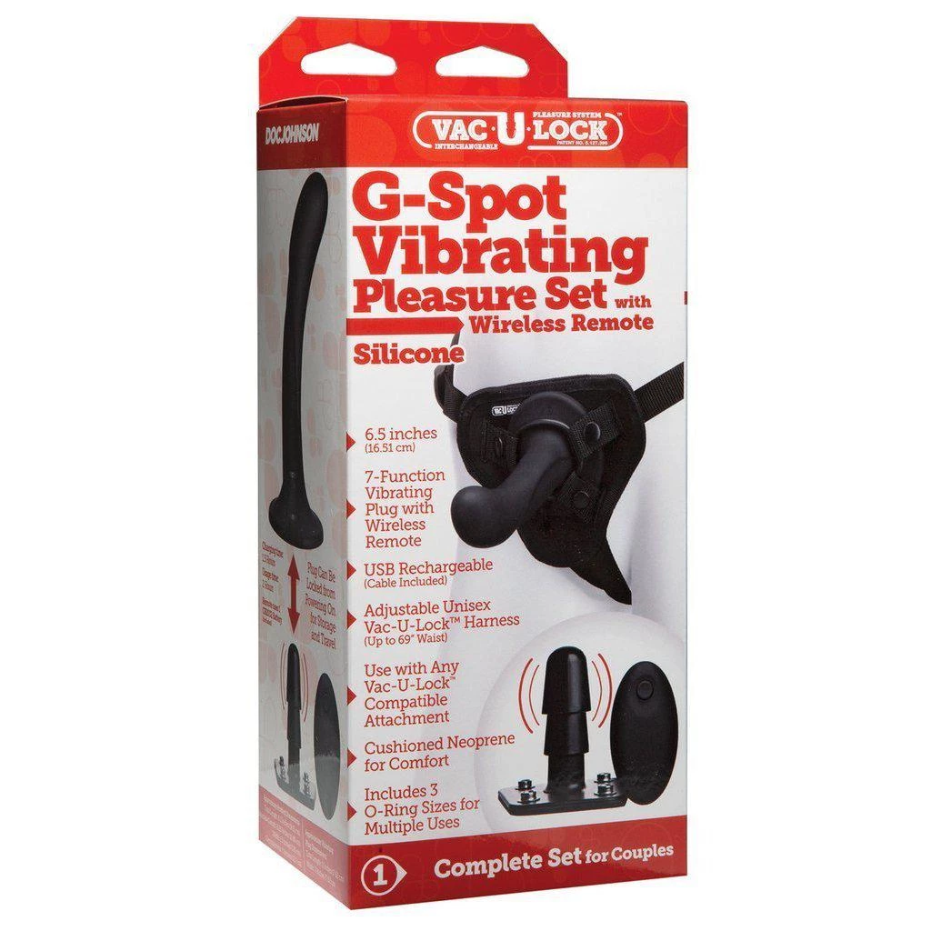 Doc Johnson Vac-U-Lock G Spot Vibrating Pleasure Set 6 Doc Johnson Vac-U-Lock G Spot Vibrating Pleasure Set