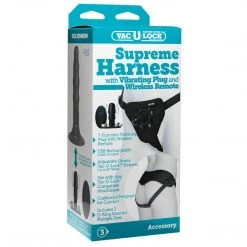 Doc Johnson Vac-U-Lock Supreme Harness With Wireless Vibrating Plug Dildos
