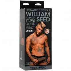 Doc Johnson Vac-U-Lock William Seed Dual Density 8 Inch Uncut Cock Dildos