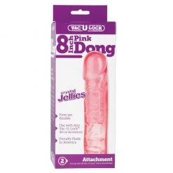 Doc Johnson Vac-U-Lock Strap-Ons Vac-u-lock 8 Inch Pink Strap On Dildo