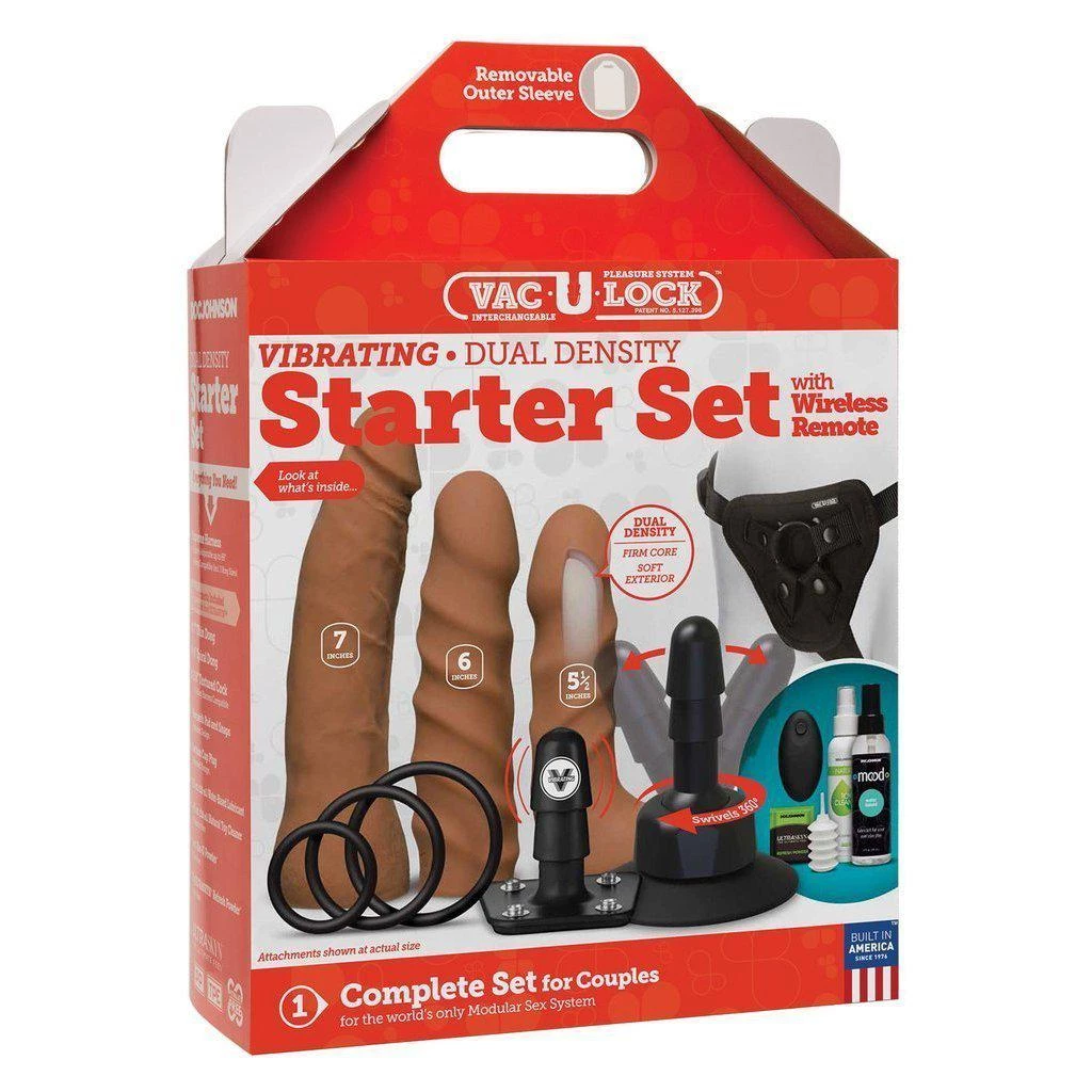 Doc Johnson Vac-u-lock Vibrating Harness Starter Set With Remote Dildos 10 Doc Johnson Vac-u-lock Vibrating Harness Starter Set With Remote Dildos