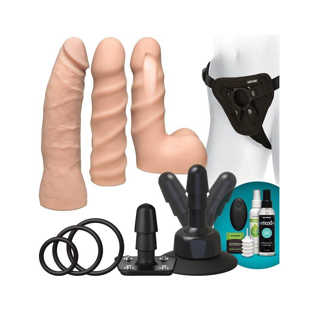 Doc Johnson Vac-u-lock Vibrating Harness Starter Set With Remote Dildos 11 Doc Johnson Vac-u-lock Vibrating Harness Starter Set With Remote Dildos