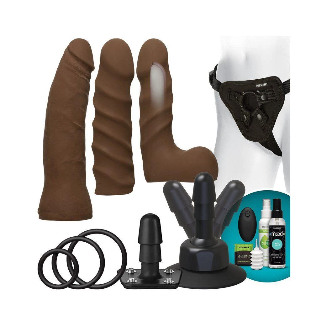 Doc Johnson Vac-u-lock Vibrating Harness Starter Set With Remote Dildos 3 Doc Johnson Vac-u-lock Vibrating Harness Starter Set With Remote Dildos