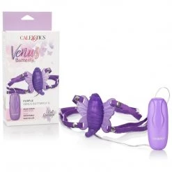 California Exotic Novelties Clitoral Stimulators Venus Butterfly 2 Strap On Clit Vibrator - Purple