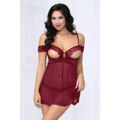 Seven 'til Midnight Costume Whimsical Wine Babydoll Set Lingerie
